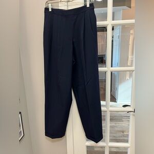 Vintage Liz Claiborne Women's Navy Trousers 100% wool sz 12 EUC